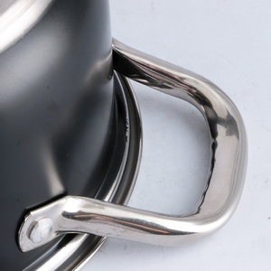 Hotsale 8 pièces 410 marmites à soupe et à bouillon en acier inoxydable Ollas Casroles batterie de cuisine noire - Product Image 3