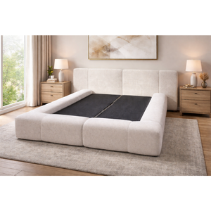 Juego de Cabecera Acolchada de Lujo con Base de Almacenamiento, Moderna Base Hidráulica con Elevación, Muebles de Dormitorio a Medida, Ropa de Cama Cómoda - Product Image 1