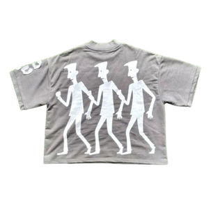 Fabricante personalizado Unisex de gran tamaño Boxy Drop Shoulder camiseta de lona recortada 100% algodón/fibra de bambú 240g frente sólido - Product Image 4