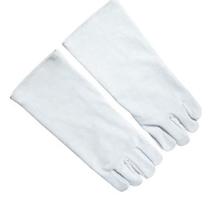 Venta caliente 14 'Guantes de soldadura de cuero dividido de vaca Guantes de soldador de protección de seguridad industrial Guantes de cuero de mano larga de invierno - Product Image 4