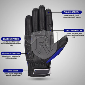 Venta al por mayor de guantes de moto de cuero transpirable de alta calidad mejor material hecho para ropa de carreras - Product Image 3