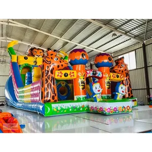 Castillo Inflable Comercial con Diseño de León, Parque Infantil con Tobogán, Casa de Brinco de PVC con Temática Animal, Equipo de Diversión para Exteriores - Product Image 2