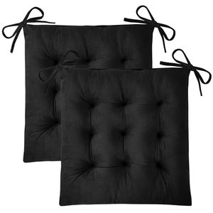 Quilted Customizable Kitchen <b>Chair</b> Cushions Set 2 Square Seat Cushions Ties Plush Air-permeable Polyester Filling Kitchen Dining - Product Image 1