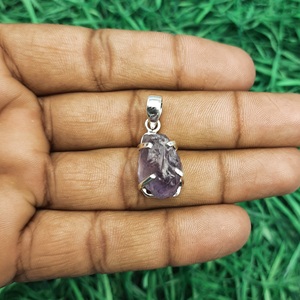 AAA amatista 925 colgante de plata esterlina hecho a mano piedras preciosas naturales joyería bisel ajuste mejores precios mayorista exportador encanto - Product Image 3