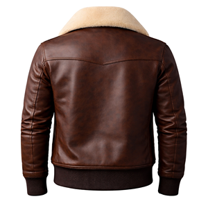 Men's Black Sheep Skin Genuine Leather Streetwear <b>Jacket</b> with Stand Collar Winter Bomber Zipper <b>Heated</b> Windproof Custom OEM - Product Image 4