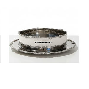 Wedding Decorative Metal <b>Chocolate</b> Bowl With Plate Hot Selling Decorative Latest new Collection <b>Chocolate</b> Bowl For <b>Ramadan</b> - Product Image 1
