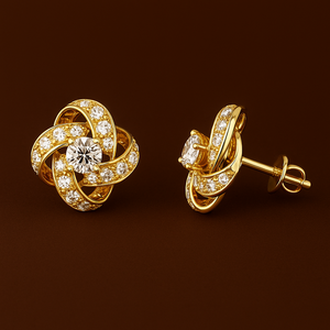 IGI certifié or blanc 18 carats diamant cultivé en laboratoire 0.95 carats coupe brillante boucles d'oreilles torsadées bijoux de mariage cadeau de fiançailles - Product Image 5