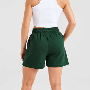 Wholesale 100% Cotton Fleece High Waist Drawstring <b>Sweat</b> <b>Shorts</b> for Women Vintage Solid Design Custom Logo Hot OEM Service - Product Image 2