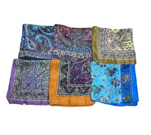 Wholesale Lot of Indian Handmade Pure <b>Silk</b> <b>Square</b> <b>Scarves</b> for Gifts, Assorted Color and Print Pure <b>Silk</b> <b>Scarves</b>, Multiple Patter - Product Image 1