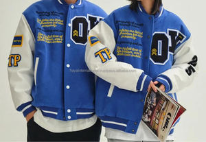 Chaqueta Varsity Negra y Gris para Hombre, Cuello Alto, Mezcla de Lana con Mangas de Cuero Genuino y Diseño Bordado, Invierno - Product Image 5