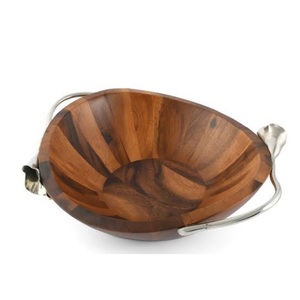 Bol de service à salade tendance pour la cuisine, les hôtels et les restaurants, forme arrondie, bol de service en bois pour les mariages et la restauration - Product Image 6