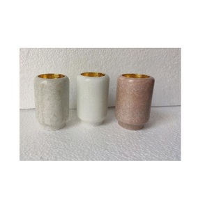 Ensemble de 3 bougeoirs en marbre au design unique bougeoir en marbre décoratif pour la maison pour le thé bougeoir en marbre - Product Image 1