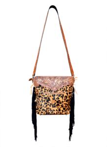 Bolso de Hombro de Cuero Vacuno Estilo Vaquero Occidental con Flecos para Mujer - Product Image 4