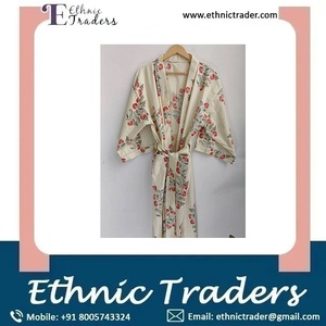 Indian Handblock Print <b>Kimono</b> Robe Bath for Ladies Nightwear Available at Wholesale Price <b>Beach</b> Robe - Product Image 6