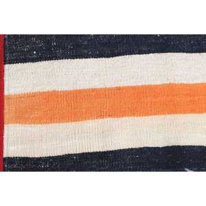 Tapis turc à accents ethniques, tapis vintage 3,2x4,9 pieds, tapis en laine Kilim noir - Product Image 5