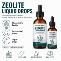 Gouttes de Clinoptilolite Zeolite Sans Sucre Certifiées GMP ISO Casher NSF – Mélange Naturel Premium Qualité Alimentaire pour la Santé Hépatique