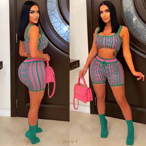 Conjuntos de 2 piezas, pantalones cortos para mujer, conjuntos de camiseta sin mangas corta y pantalones cortos, traje atlético para correr para mujer, pantalones cortos de motorista, trajes - Product Image 4