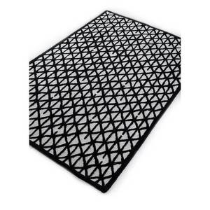 Tapis en laine et viscose tufté à la main TNQ-335, motif géométrique gris et noir, grand rectangle 10 mm pour chambre à coucher et couloir d'adolescent - Product Image 2