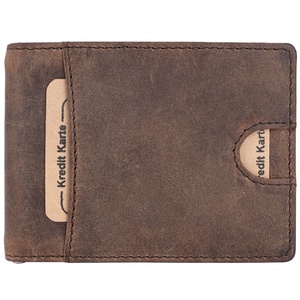 กระเป๋าสตางค์ผู้ชายหนังแท้สไตล์วินเทจฮันเตอร์ความยาวสั้นป้องกัน RFID บุผ้าฝ้ายผู้ซื้อจำนวนมาก - Product Image 1