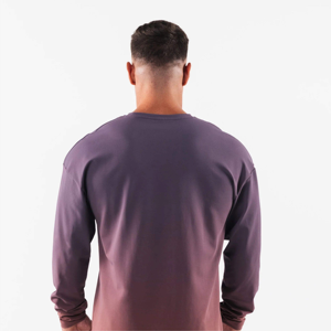 Vente en gros de chemise surdimensionnée de gymnastique pour hommes, t-shirt à manches longues et col rond doux pour le sport, la course à pied, tissu tricoté - Product Image 3