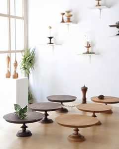 ที่วางเค้กไม้อะคาเซียสูงแบบเท้าสูงทำจากไม้อะคาเซียแท่นวางเค้กสำหรับเสิร์ฟเค้กและผลไม้ - Product Image 5