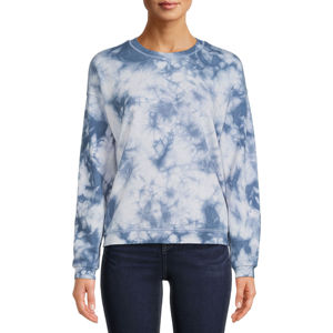 Sweat-shirt à col rond pour femme en coton doux, coupe ample, manches longues, imprimé tie-dye, tendance hivernale, écologique - Product Image 3