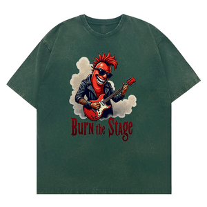 La maglietta grafica Unisex di tendenza brucia il peperoncino <span class=keywords><strong>Rock</strong></span> del palco suonando la chitarra Top Casual <span class=keywords><strong>Vintage</strong></span> - Product Image 4