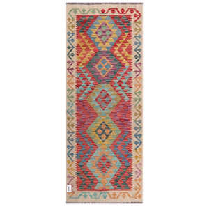 Alfombra Kilim de Maimana, Afganistán, 189 x 74 cm, Alfombras y Juegos de Alfombras - Product Image 1