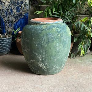 Grand pot en céramique classique d'extérieur, forme d'urne haute, finition émaillée, fait à la main, durable, écologique, jardinière pour la maison et le jardin, trou de drainage - Product Image 3