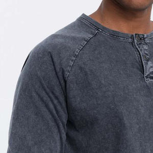 T-shirt décontracté surdimensionné pour homme, délavé à l'acide, 260 grammes, en gros, manches longues, délavé à l'acide, à vendre, fournisseur pakistanais personnalisé - Product Image 6