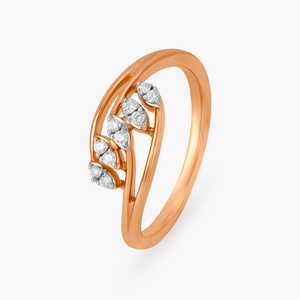 แหวนมอสซาไนต์ทรงเล็กหลายชั้น 18K โรสโกลด์ สำหรับผู้หญิง ทรงกลม ความใส VVS VS ดีไซน์หรูหรา สง่างาม แหวนครบรอบแต่งงานหลายชั้น - Product Image 3