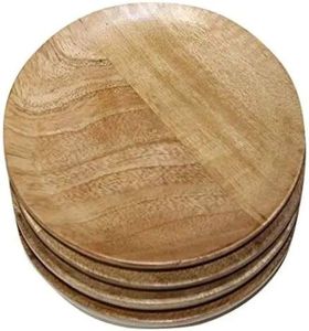 Placa de cargador redonda de madera de acacia a prueba de fugas segura para alimentos ecológicos para regalos desayuno almuerzo cena al por mayor - Product Image 3
