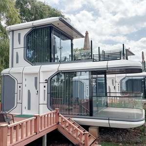 Capsule spatiale préfabriquée de luxe moderne à installation rapide, avec disposition personnalisée, salle de bain et terrasse, pour complexes hôteliers, hôtels, espaces extérieurs et plages - Product Image 3