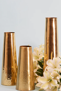 AK Vase à fleurs en métal design de luxe en laiton lot de 3 avec vase moderne fini or pour la décoration intérieure/désherbage - Product Image 3