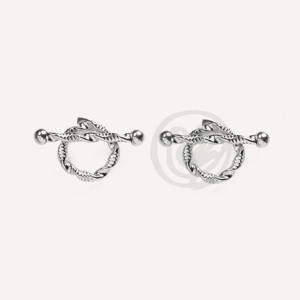 Boucles d'oreilles créoles YFB E218 P en acier inoxydable style vintage, texture corde, bijoux au charme rétro - Product Image 1