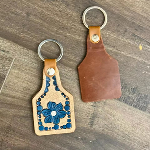 Porte-clés en cuir taillé sculpté à la main Porte-clés en cuir de forme exotique mignon Accessoires en cuir taillé Porte-clés mignons pour unisexe - Product Image 4