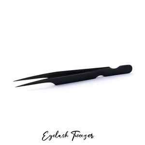 Pinzas de extensión de pestañas de acero inoxidable de etiqueta privada para maquillaje de volumen herramienta de aislamiento recto - Product Image 1