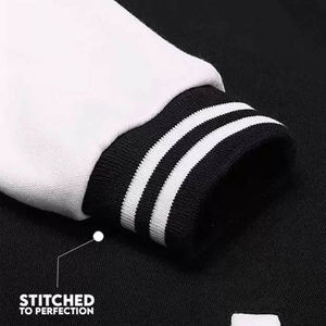 Men's Custom High Street Slim Fit Varsity Jacket Quick Dry Leather Sleeve Wool Fabric Stand CollegeBaseballjacket for men - Product Image 5