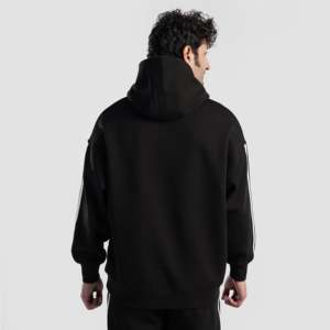 <b>Unstoppable</b> Black French Terry Hoodie 100% Cotton Acid <b>Washed</b> with Silk Screen Printing & 3D Embroidery Streetwear Xxs Size - Product Image 4