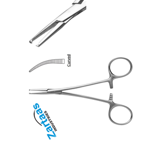 คีมหลอดเลือดฮาลสเตดยุงแบบโค้งโค้งงอมีฟัน1X2ซี่12ซม. ทำจากสเตนเลสสตีล - Product Image 4