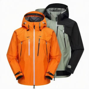 Outdoor Three-Layer Rainproof Windbreaker <b>Jacket</b> High Performance with Hood Fully Seam Taped Seamless Design XS Size - Product Image 1