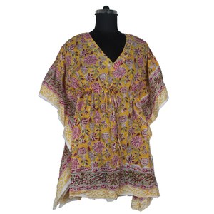 Bloc imprimé sans manches Maxi coton indien Maxi robes pour femmes KFCS031 coton été Maxi robe 100% organique porter concepteur - Product Image 6