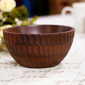 ชามไม้แกะสลักทำด้วยมือปลอดภัยสำหรับขนมผลไม้หรือของตกแต่งงานปาร์ตี้ทนทานปรับแต่งได้ - Product Image 3