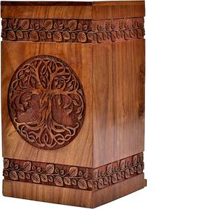 Urna de cremación funeraria tradicional de madera para hombres y mujeres adultos, cenizas de humanos, novedad - Product Image 1