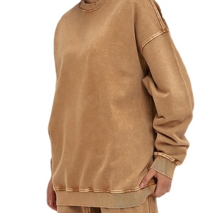 เสื้อสเวตเชิ้ตโอเวอร์ไซส์ปักลายแบบสั่งทำพิเศษสำหรับผู้ชาย OEM ผ้าฝ้าย 100% ซักแบบ Stone Wash และ Acid Wash สำหรับฤดูร้อน ผลิตโดย HAIDIIII SPORTS 2026 - Product Image 3