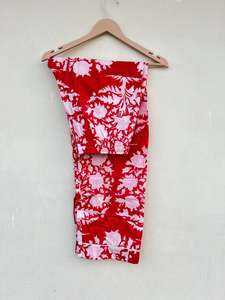 Pijama de tiro alto con estampado Floral de lujo de algodón 100% hecho a mano indio elegante informal para verano otoño primavera paseos por la mañana - Product Image 3