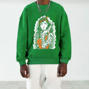 Venta al por mayor 100% algodón mezclado sudaderas con capucha para hombres y niños impreso manga larga de cuello redondo talla grande jersey de gran tamaño para el invierno - Product Image 5