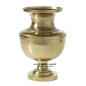 Prix de gros Nouvelle urne à fleurs en or Vase urne au sol en métal pour centres de table de mariage et décoration de salon à la maison - Product Image 4