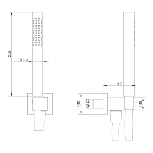 Obomondo Set da bagno in ottone nero opaco confezione da 1 con quadro di supporto per la presa dell'acqua - Product Image 2