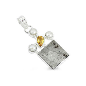El colgante hecho a mano de Meteroite de Plata de Ley 925 más popular a la venta al mejor precio compuesto de patrones y texturas naturales - Product Image 3